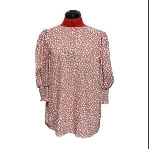 Woman’s Polka Dot Pink Blouse Size Medium.